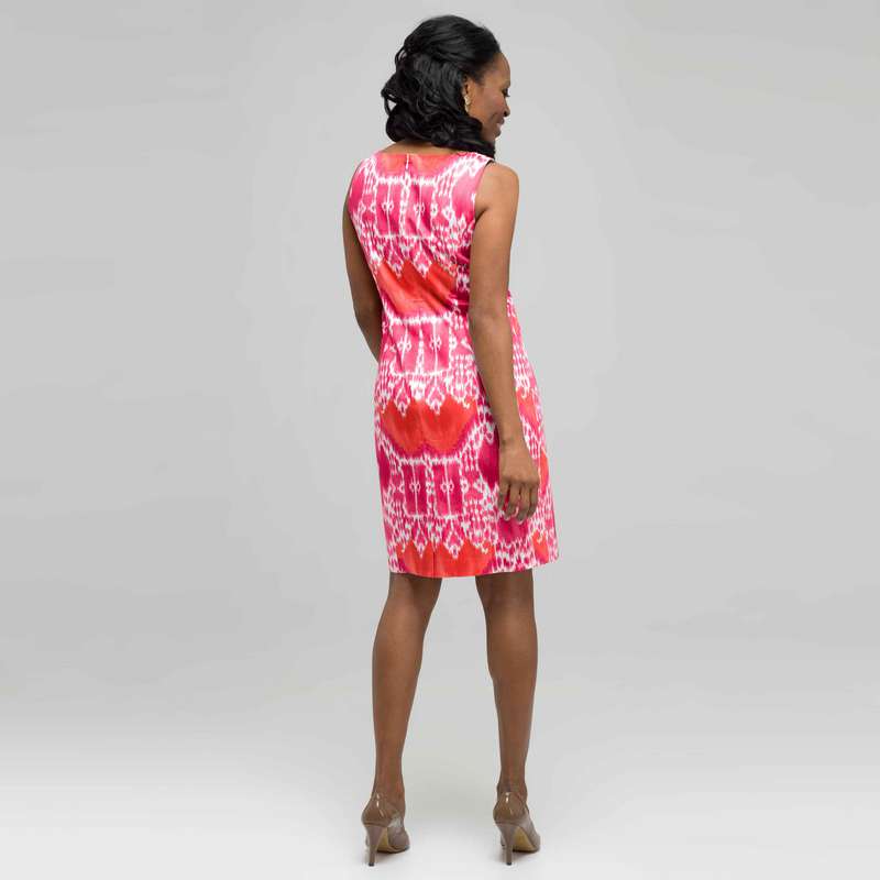 Mixed Floral Color Twist Front Dress, , large