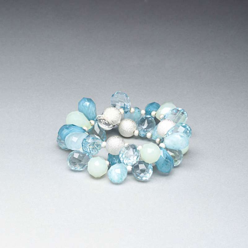 Green and Blue Stretch Bracelet, , large