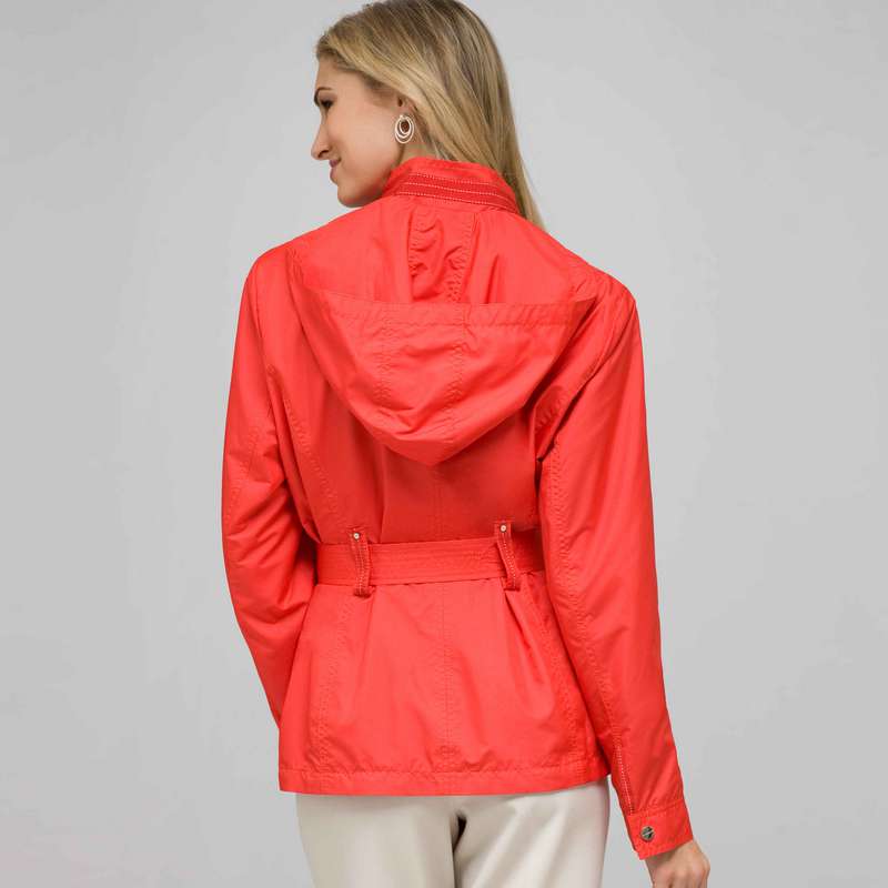 Belted Hooded Jacket, , large