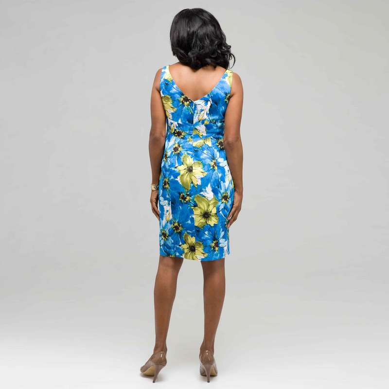 Floral V-Neck Dress Tiered, , large