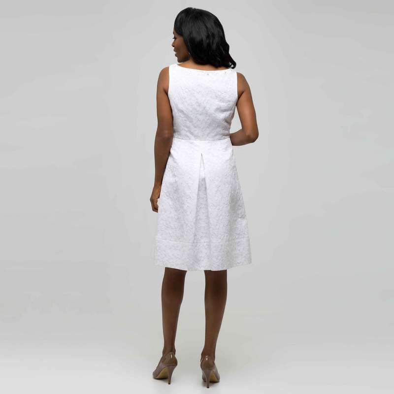 White Dress with Jewel Neckline, , large