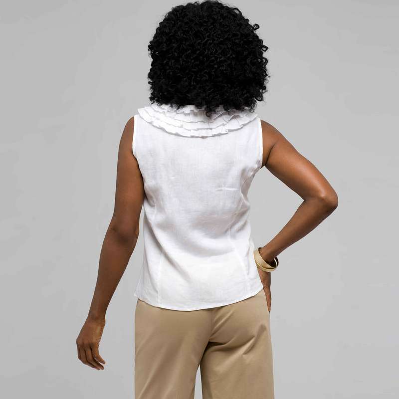 Ruffle Sleeveless Shirt, , large