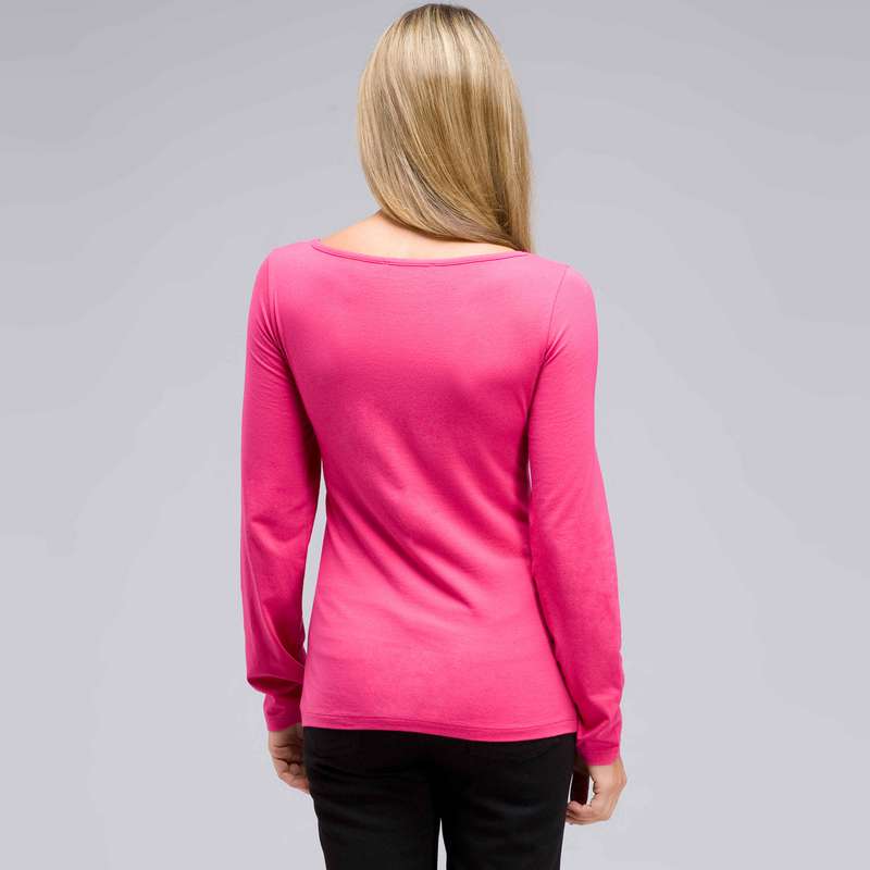 Long Sleeve Embellished Boat Neck Top, , large