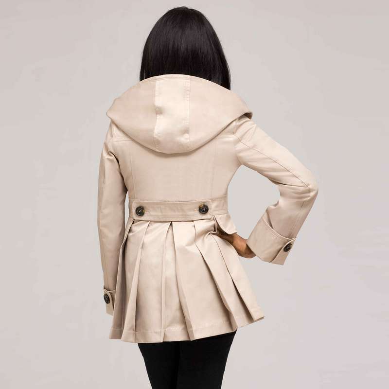 Hooded Trench Coat, , large