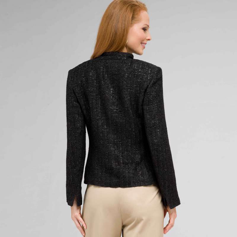 Textured Zip Front Jacket, , large