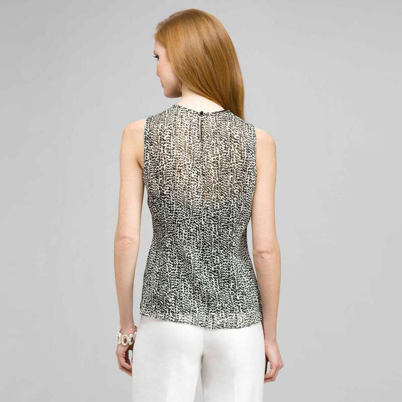 Sleeveless Pleated Top., , large